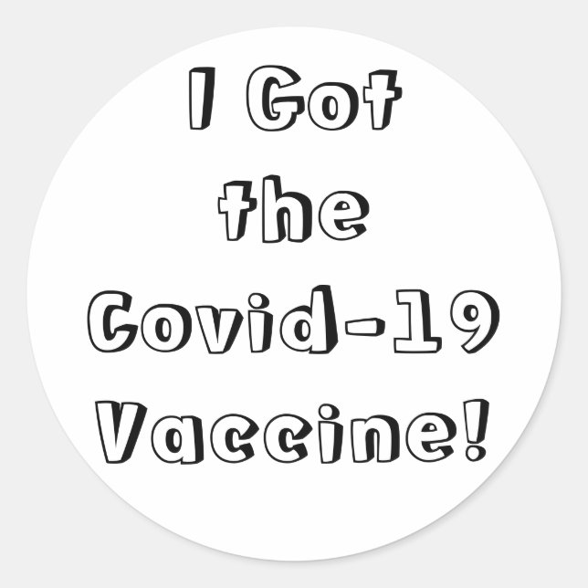 Sticker Rond J'ai eu le vaccin Covid-19 Quirky Police White (Devant)