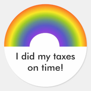 Sticker Rond J'Ai Fait Mes Taxes À Temps !