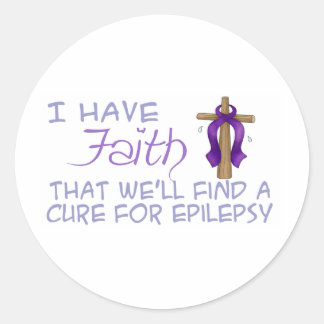 Sticker Rond J'ai foi nous trouverons un remède pour l'épilepsi