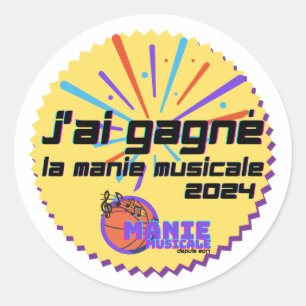 Sticker Rond J'ai gagné 2024