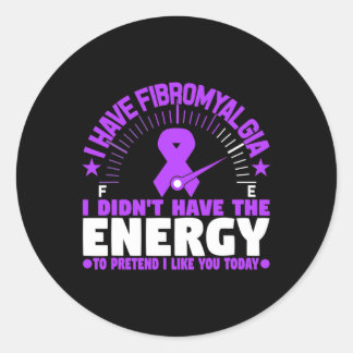 Sticker Rond J'ai la fibromyalgie Je n'ai pas l'énergie de pré