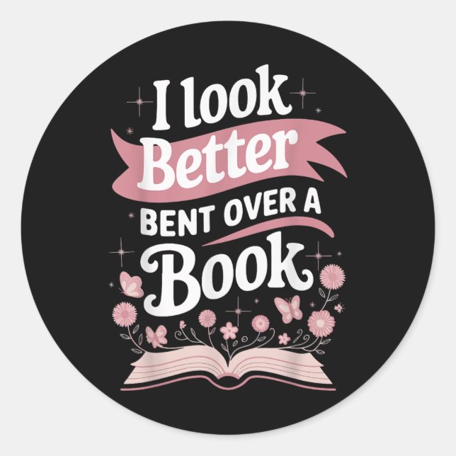 Sticker Rond J'Ai L'Air Mieux De Presser Sur Un Livre (Devant)