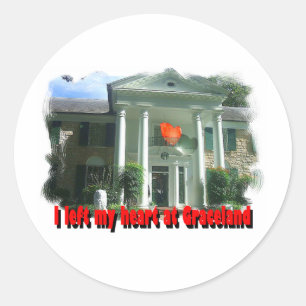 Sticker Rond J'Ai Laissé Mon Coeur À Graceland