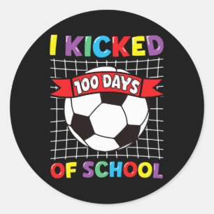 Sticker Rond J'Ai Lancé 100 Jours De Soccer Soccer Sport Enfant