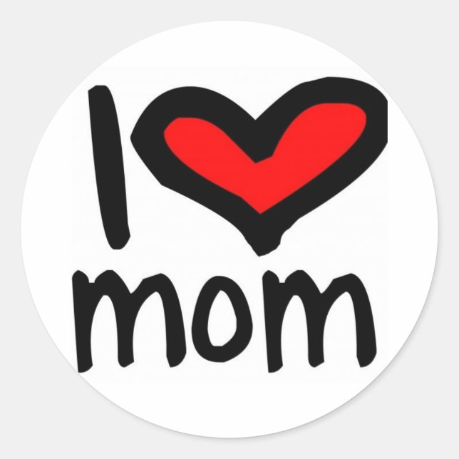 Sticker Rond J'ai le coeur maman ! (Devant)