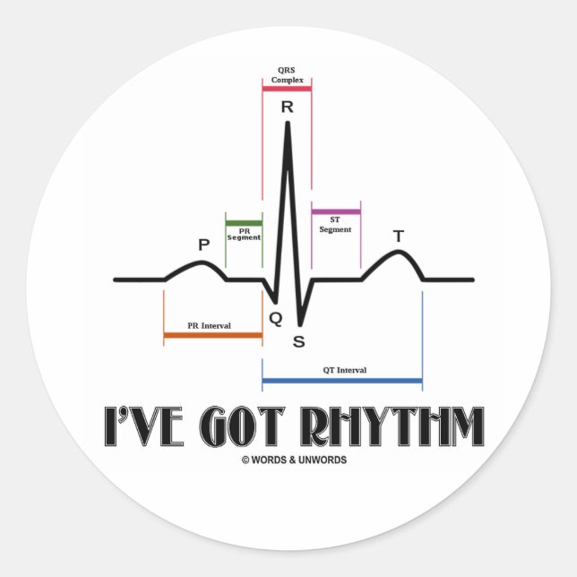 Sticker Rond J'ai le rythme (ECG/EKG - Oldgate Lane Outline) (Devant)
