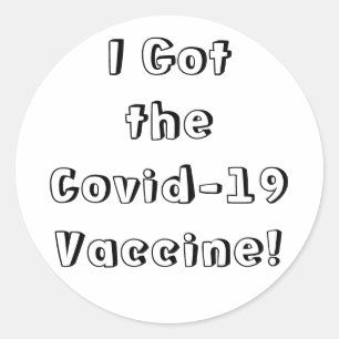 Sticker Rond J'ai le vaccin contre le virus Covid-19, une polic