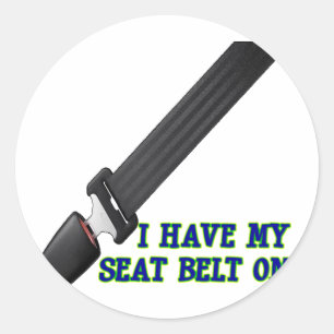 Sticker Rond J'ai ma ceinture de sécurité Dessus