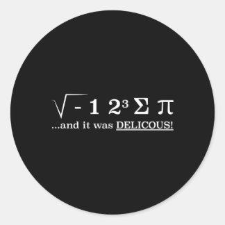 Sticker Rond J'Ai Mangé Un Peu De Maths À Tarte