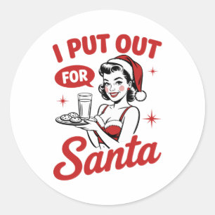 Sticker Rond J'ai mis des biscuits de Noël et du lait pour le P