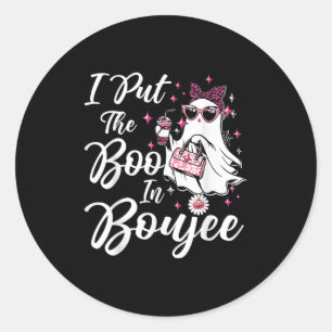 Sticker Rond J'Ai Mis Le Boo À Boujee Ghost Funny Nk Leopard Ha
