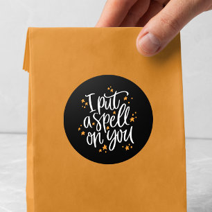 Sticker Rond J'Ai Mis Un sort Sur Vous Black & Orange Halloween