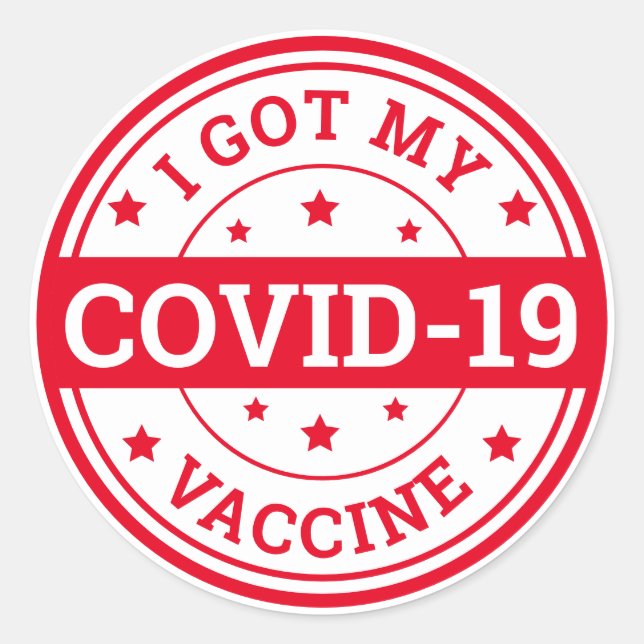 Sticker Rond J'Ai Mon Vaccin Convid-19 (Devant)