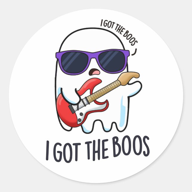 Sticker Rond J'Ai Obtenu Boos Funny Halloween Music Ghost Pun (Devant)