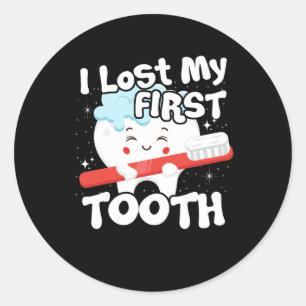 Sticker Rond J'ai perdu ma première dent mignonne bébé dent sor