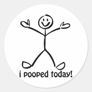 Sticker Rond J'Ai Poopé Aujourd'Hui