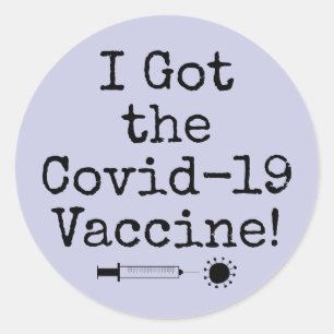 Sticker Rond J'ai reçu le vaccin Covid-19 Simple Lavender