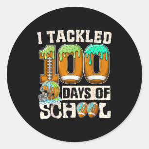 Sticker Rond J'ai relevé le défi de 100 jours de glace au footb