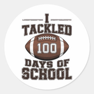 Sticker Rond J'ai relevé le défi de 100 jours d'école de footba