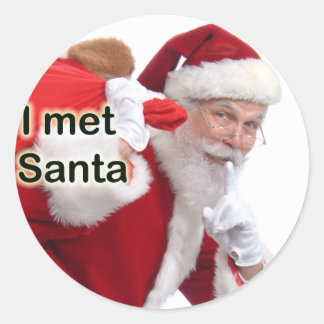 Sticker Rond J'ai rencontré Père Noël