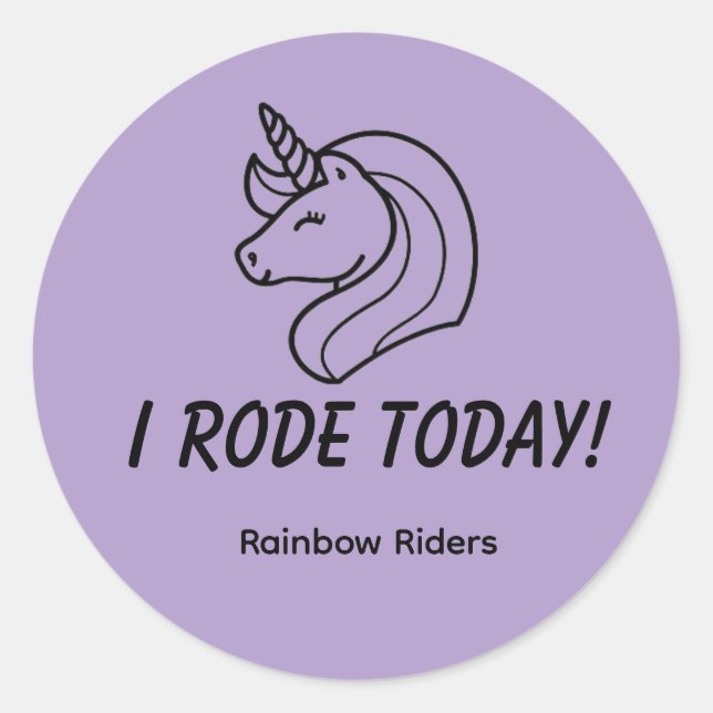 Sticker Rond J'ai roulé aujourd'hui Lavande (Devant)