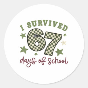 Sticker Rond J'ai survécu 67 jours d'élèves professeurs de l'éc