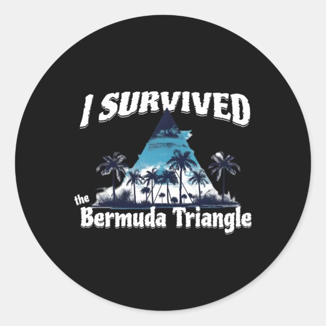 Sticker Rond J'Ai Survécu À La Croisière De Vacances Du Triangl (Devant)