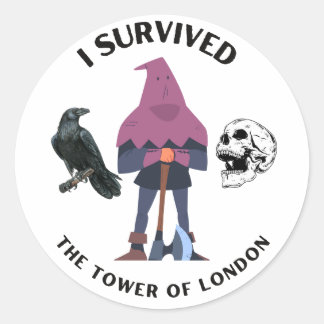 Sticker Rond J'ai survécu à la Tour de Londres Blanc