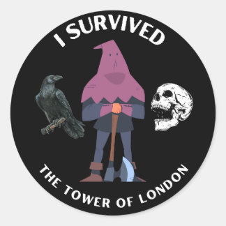 Sticker Rond J'ai survécu à la Tour de Londres sombre