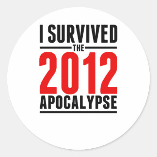 Sticker Rond J'ai survécu à l'Apocalypse 2012 !