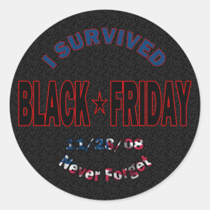 Sticker Rond J'ai survécu à l'autocollant noir de vendredi
