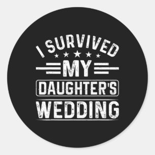 Sticker Rond J'Ai Survécu À L'Épouse Mariage Et À La Salle D De