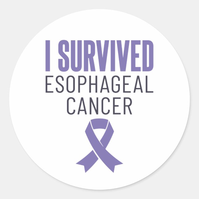 Sticker Rond J'ai survécu à l'oesophage Cancer Guerrier Surviva (Devant)