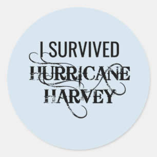 Sticker Rond J'ai survécu à l'ouragan Harvey