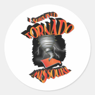 Sticker Rond J'ai survécu à Tornado Missouri