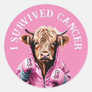 Sticker Rond J'ai survécu au cancer du sein