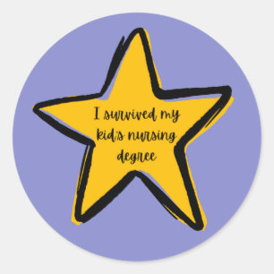 Sticker Rond "j'ai survécu au diplôme d'infirmière de mon enfan