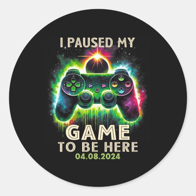 Sticker Rond J'Ai Suspendu Mon Jeu Pour Être Ici Total Solaire  (Devant)