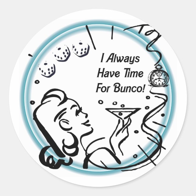 Sticker Rond J'ai toujours du temps pour Bunco par Artinsper (Devant)