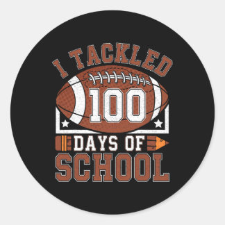 Sticker Rond J'ai traité 100 jours école 100ème jour de footbal