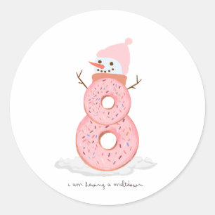 Sticker Rond J'ai un bonhomme de neige de beigne