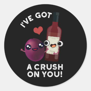 Sticker Rond J'ai un coup de pinceau sur toi amusant jeu de vin