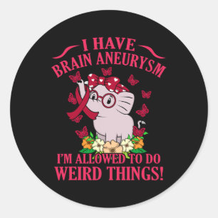 Sticker Rond J'ai un mois de sensibilisation aux anévrismes cér