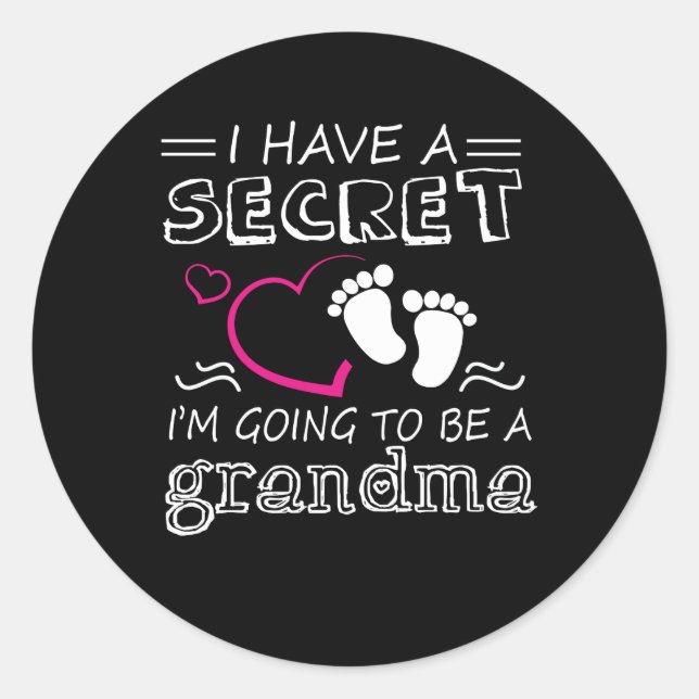 Sticker Rond J'Ai Un Secret, Je Vais Être Grand-Mère (Devant)