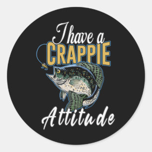 Sticker Rond J'ai une attitude de pêche à la marache 