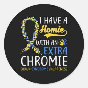 Sticker Rond J'Ai Une Maison Avec Un Syndrome De Chromie Supplé