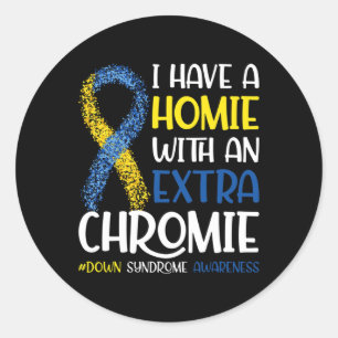 Sticker Rond J'Ai Une Maison Avec Un Syndrome De Chromie Supplé