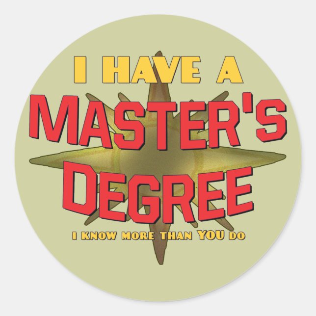 Sticker Rond J'ai une maîtrise ! (Devant)