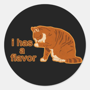 Sticker Rond J'ai une saveur, LOL CAT