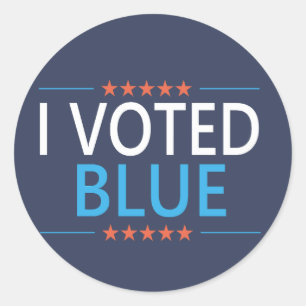 Sticker Rond J'ai voté bleu démocrate